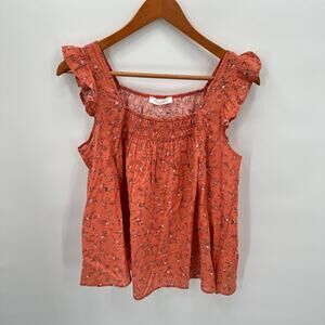 CES FEMME Stitch Fix Coral Ruffle Tank Blouse // S